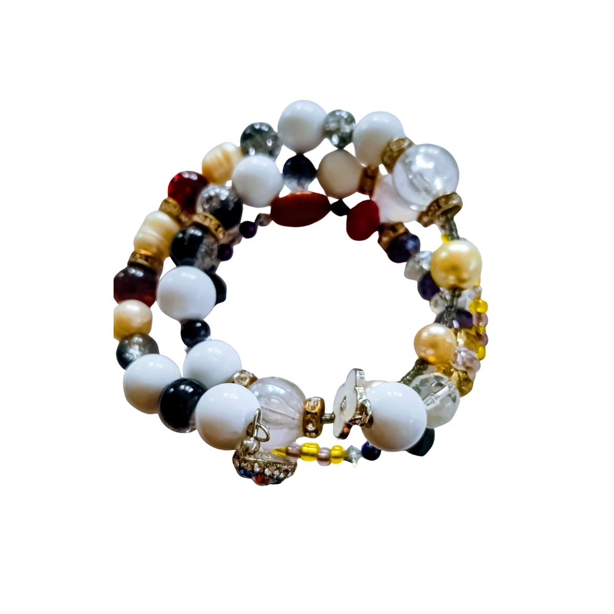 produkt2 Kolorowa bransoletka z różnorodnych koralików – unikatowy, ręcznie wykonany dodatek - obrazek 1